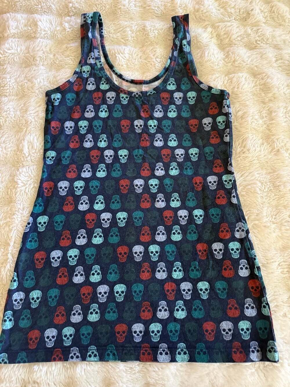 No Boundaries Skull Tank Top Size M (7-9) Multicolor